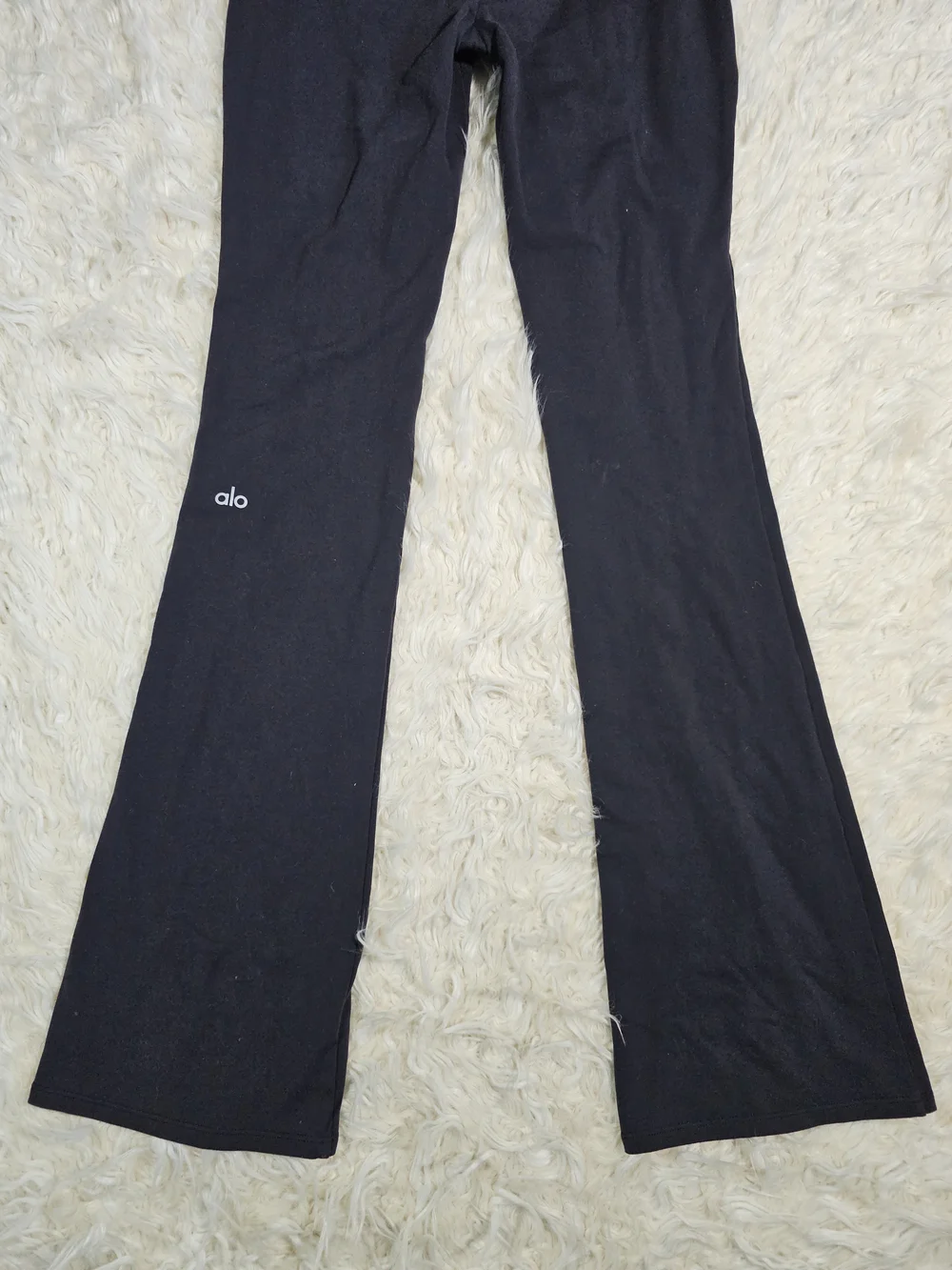 ALO Yoga Black Boot-Cut Split-Hem Pants